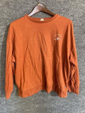 Roxy Sweatshirt Womens Medium Orange Grateful For The Sun Graphic Pullover